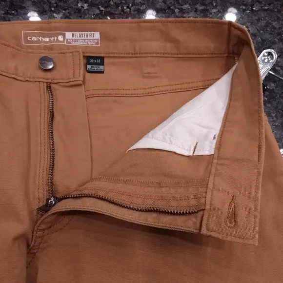 Men's Carhartt Canvas Rugged Flex Relaxed Five Pocket Work Pants 32Wx32L NWT - Picture 11 of 13